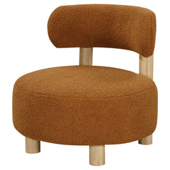 Zonie Boucle Upholstered Barrel Back Accent Chair Orange - What&