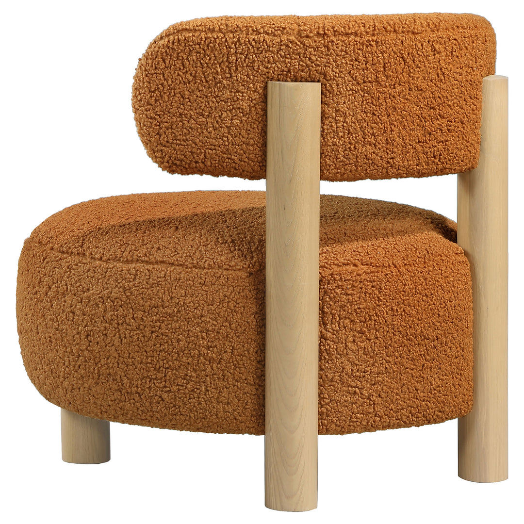 Zonie Boucle Upholstered Barrel Back Accent Chair Orange - What&