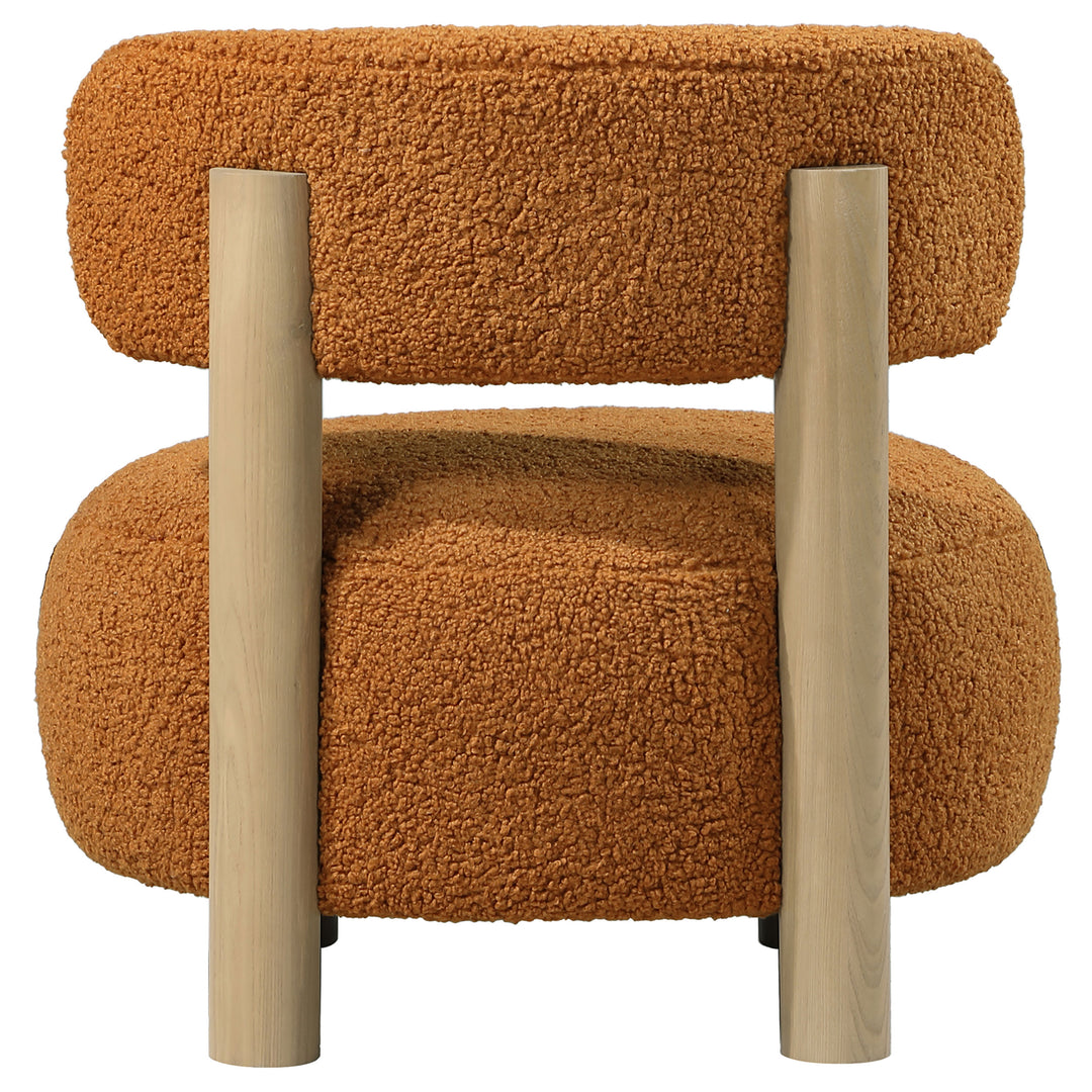 Zonie Boucle Upholstered Barrel Back Accent Chair Orange - What&