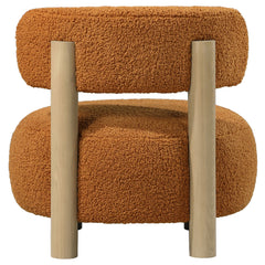 Zonie Boucle Upholstered Barrel Back Accent Chair Orange - What&