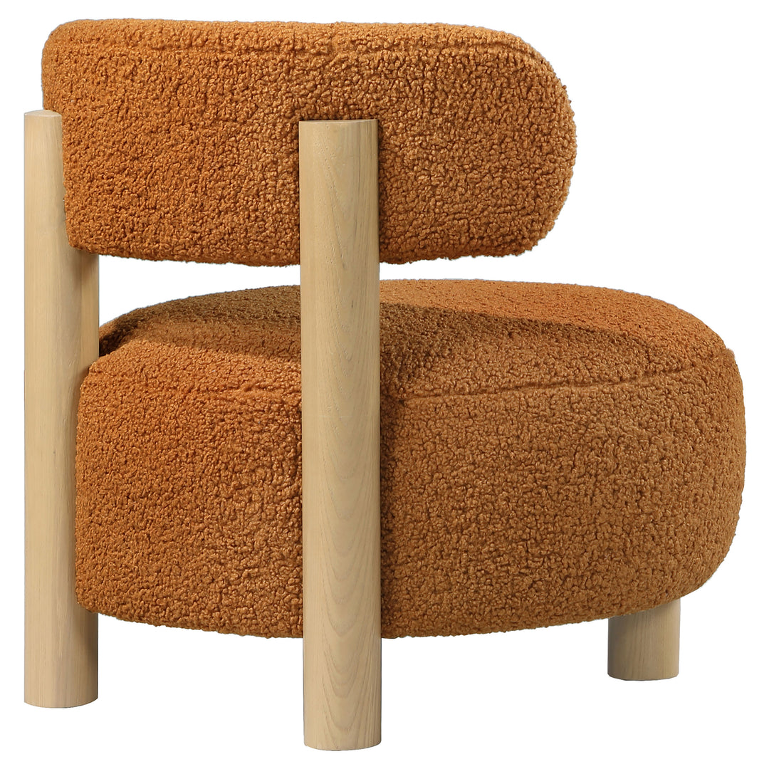 Zonie Boucle Upholstered Barrel Back Accent Chair Orange - What&