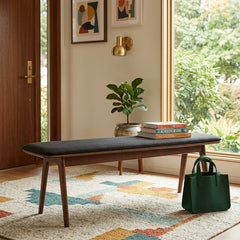 Kazwali Bench styled in a bright Portland mid-century modern interior - Whats New Furniture