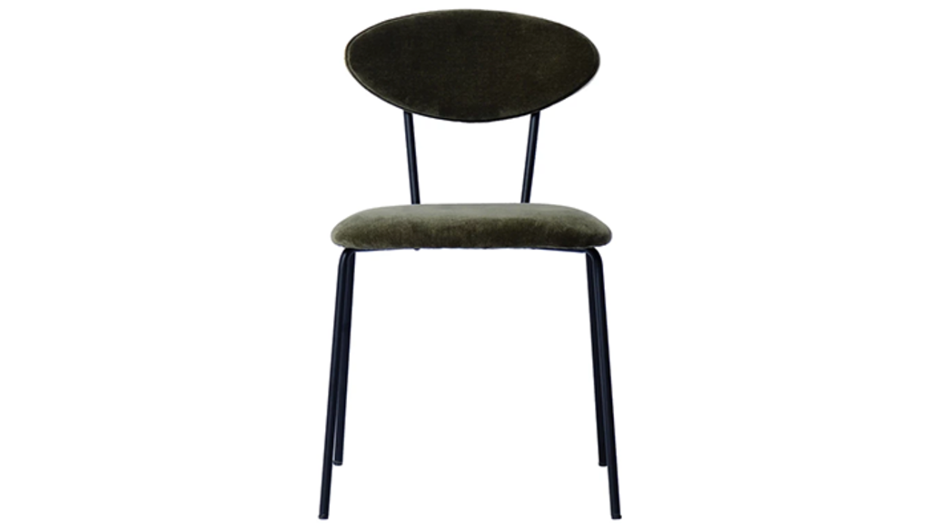 "Velvet" Dining Chair - Whats New Furniture Creative Co-op CHAIRS Whats New Furniture Green/Metal / 20" x 22" x 31" / New