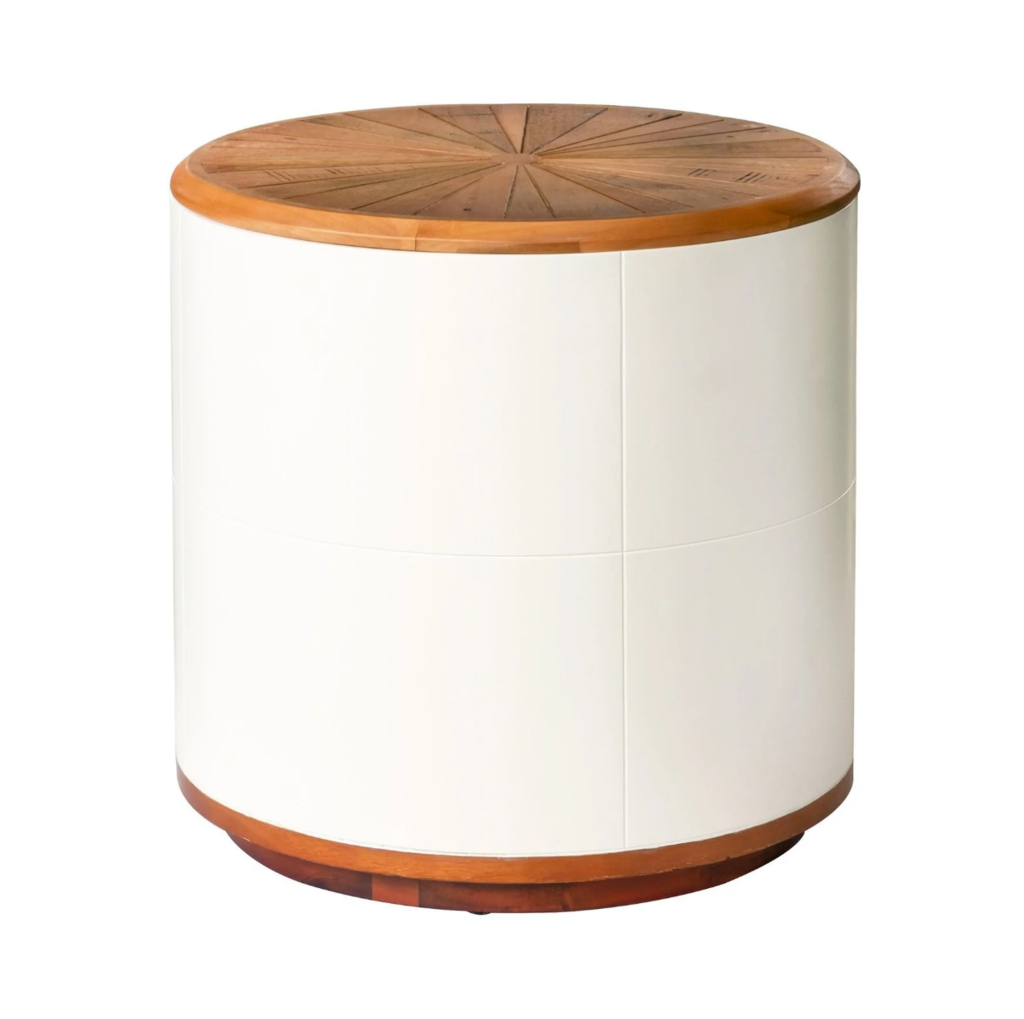 Round Storage Stool - Whats New Furniture CASABLANCA TRUNKS Whats New Furniture White / 18" x 18" x 18" / New