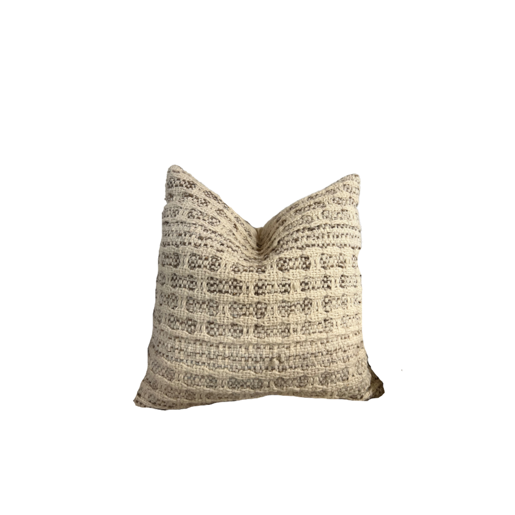 Ivory Knitted Throw Pillow
