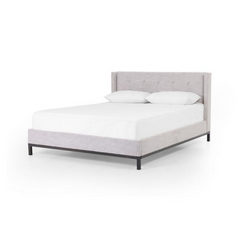 Newhall Queen Bed in Plushtone Linen - queen bed by Four Hands - Whats New Furniture Portland OR