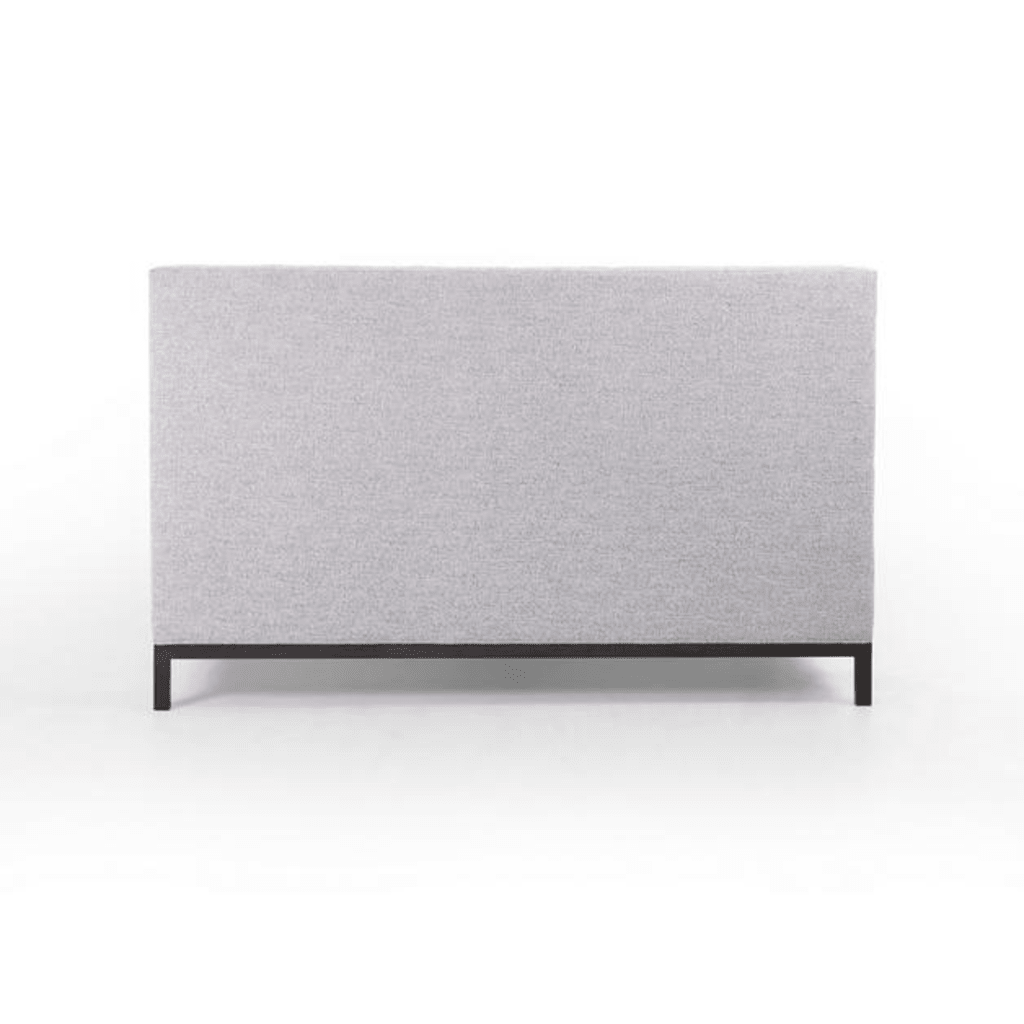 Newhall Queen Bed in Plushtone Linen back view - queen bed by Four Hands - Whats New Furniture Portland OR