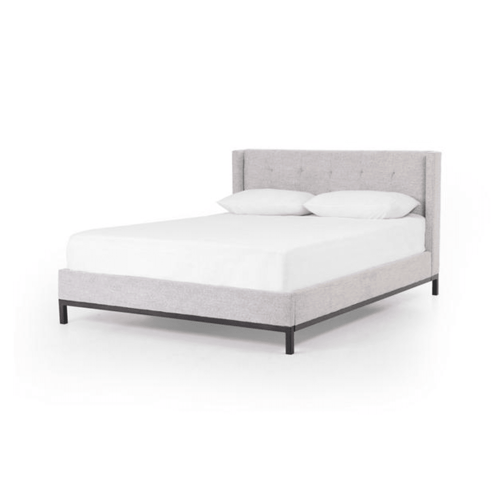 Newhall Queen Bed in Plushtone Linen - queen bed by Four Hands - Whats New Furniture Portland OR