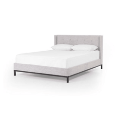 Newhall Queen Bed in Plushtone Linen - queen bed by Four Hands - Whats New Furniture Portland OR
