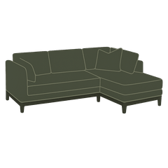 Open Chaise Sectional diagram