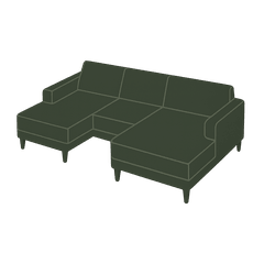 L-Cuddler Angle 128 diagram