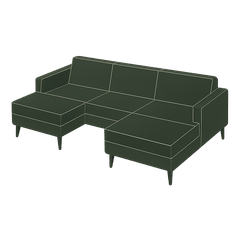 U-Loveseat Chaise 141 diagram