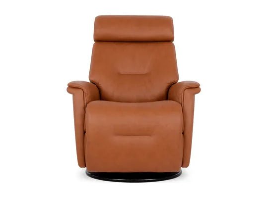 Cognac leather Fjords power recliner